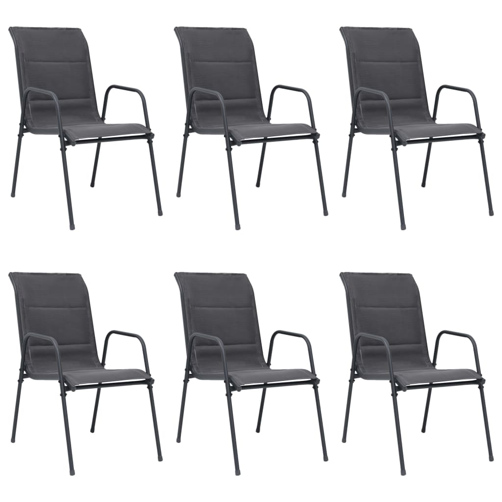 7 Piece Outdoor Dining Set Steel Anthracite