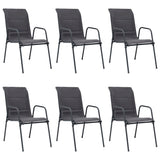 7 Piece Outdoor Dining Set Steel Anthracite