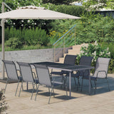 7 Piece Outdoor Dining Set Steel Anthracite