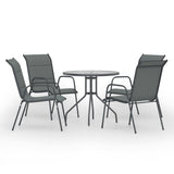 5 Piece Outdoor Dining Set Steel Anthracite
