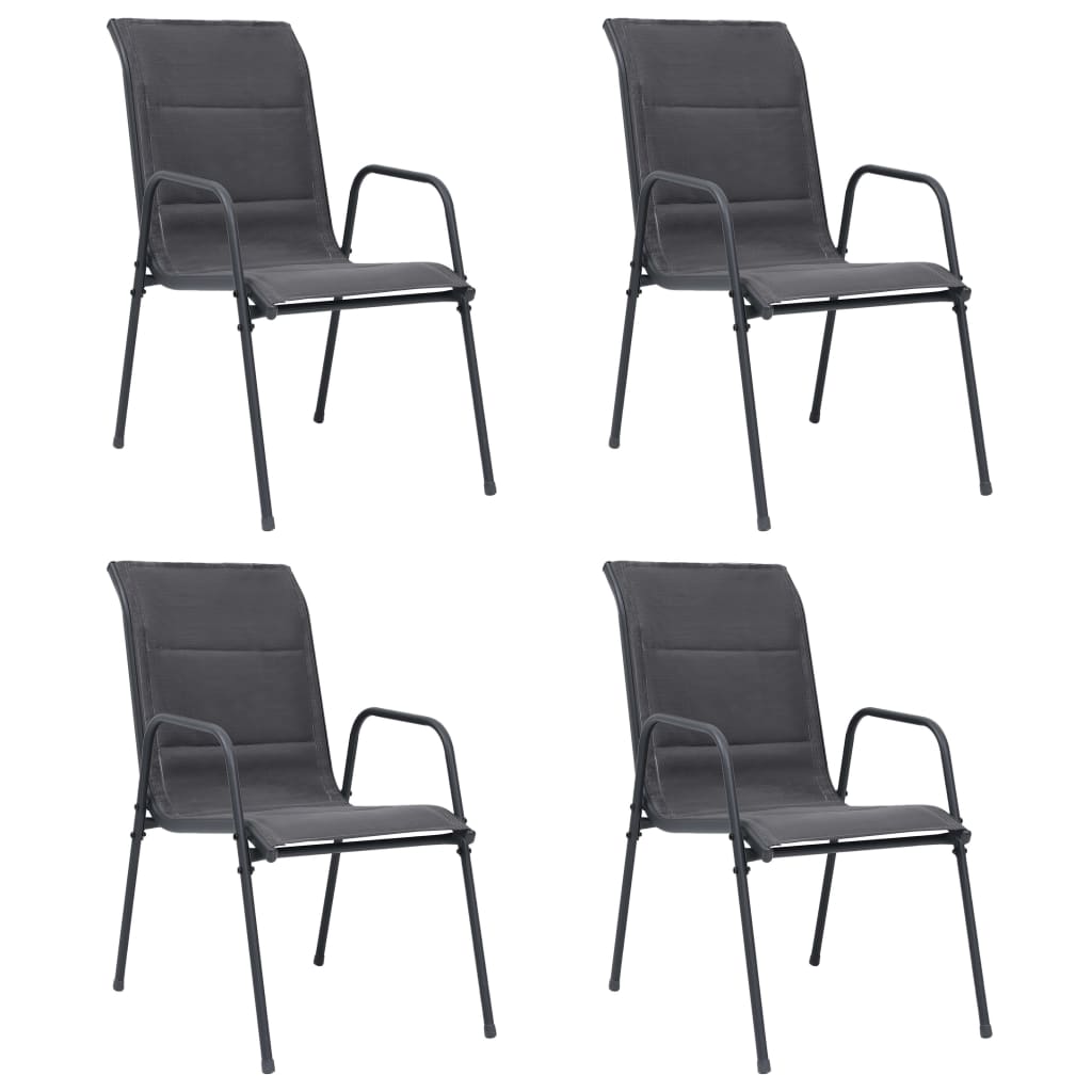 5 Piece Outdoor Dining Set Steel Anthracite