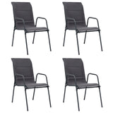 5 Piece Outdoor Dining Set Steel Anthracite - Side View