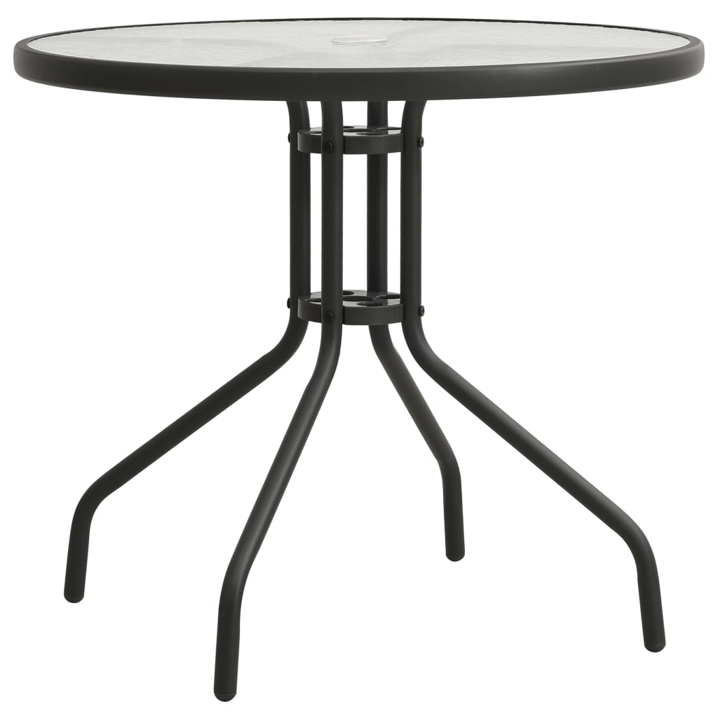 5 Piece Outdoor Dining Set Steel Anthracite