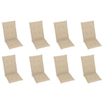 Reclining Folding Chairs with Cushions 8 pcs Solid Teak Wood