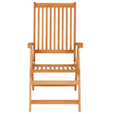 Reclining Garden Chairs with Cushions 8 pcs Solid Teak Wood - Side View