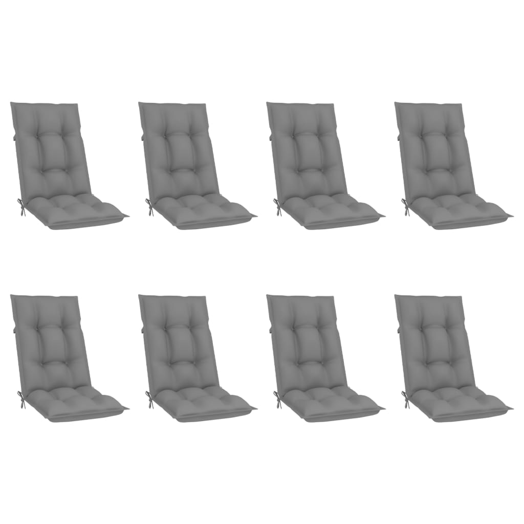 Reclining Folding Chairs with Cushions 8 pcs Solid Teak Wood