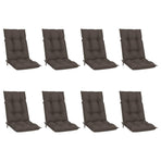 Reclining Folding Chairs with Cushions 8 pcs Solid Teak Wood