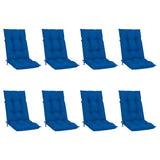 Reclining Folding Chairs with Cushions 8 pcs Solid Teak Wood