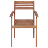 Stackable Garden Chairs with Cushions 6 pcs Solid Teak Wood