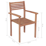 Stackable Garden Chairs 8 pcs Solid Teak Wood