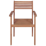 Stackable Garden Chairs with Cushions 8 pcs Solid Teak Wood