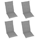 Reclining Folding Chairs with Cushions 4 pcs Solid Teak Wood
