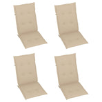Reclining Folding Chairs with Cushions 4 pcs Solid Teak Wood