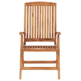 Reclining Folding Chairs with Cushions 4 pcs Solid Teak Wood