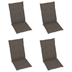 Reclining Folding Chairs with Cushions 4 pcs Solid Teak Wood