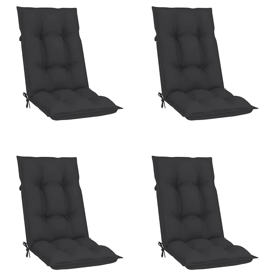 Reclining Folding Chairs with Cushions 4 pcs Solid Teak Wood