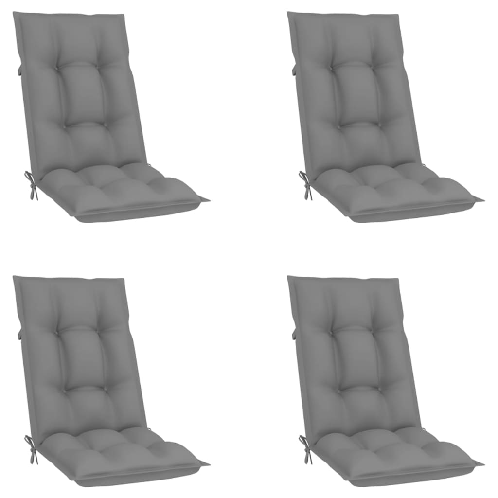 Reclining Folding Chairs with Cushions 4 pcs Solid Teak Wood
