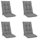 Reclining Folding Chairs with Cushions 4 pcs Solid Teak Wood - Side View