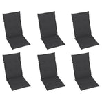 Reclining Folding Chairs with Cushions 6 pcs Solid Teak Wood