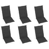 Reclining Folding Chairs with Cushions 6 pcs Solid Teak Wood - Close-Up Angle