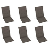 Reclining Folding Chairs with Cushions 6 pcs Solid Teak Wood
