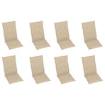 Reclining Folding Chairs with Cushions 8 pcs Solid Teak Wood