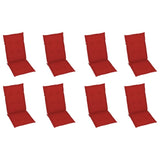 Reclining Folding Chairs with Cushions 8 pcs Solid Teak Wood