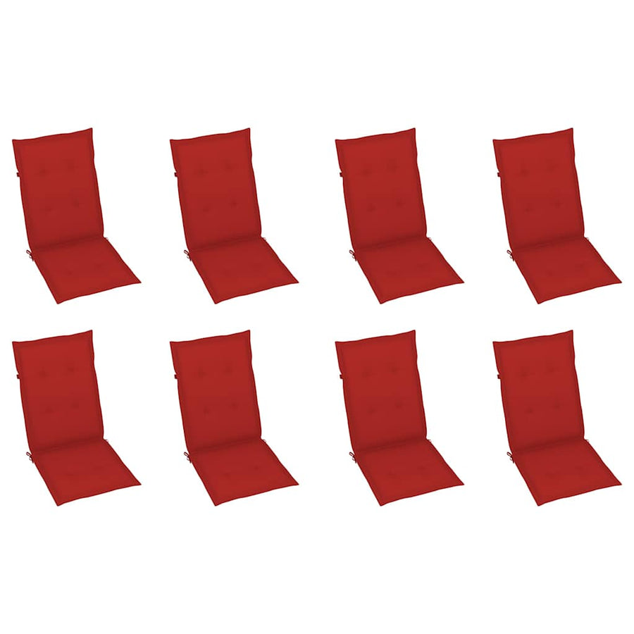 Reclining Folding Chairs with Cushions 8 pcs Solid Teak Wood