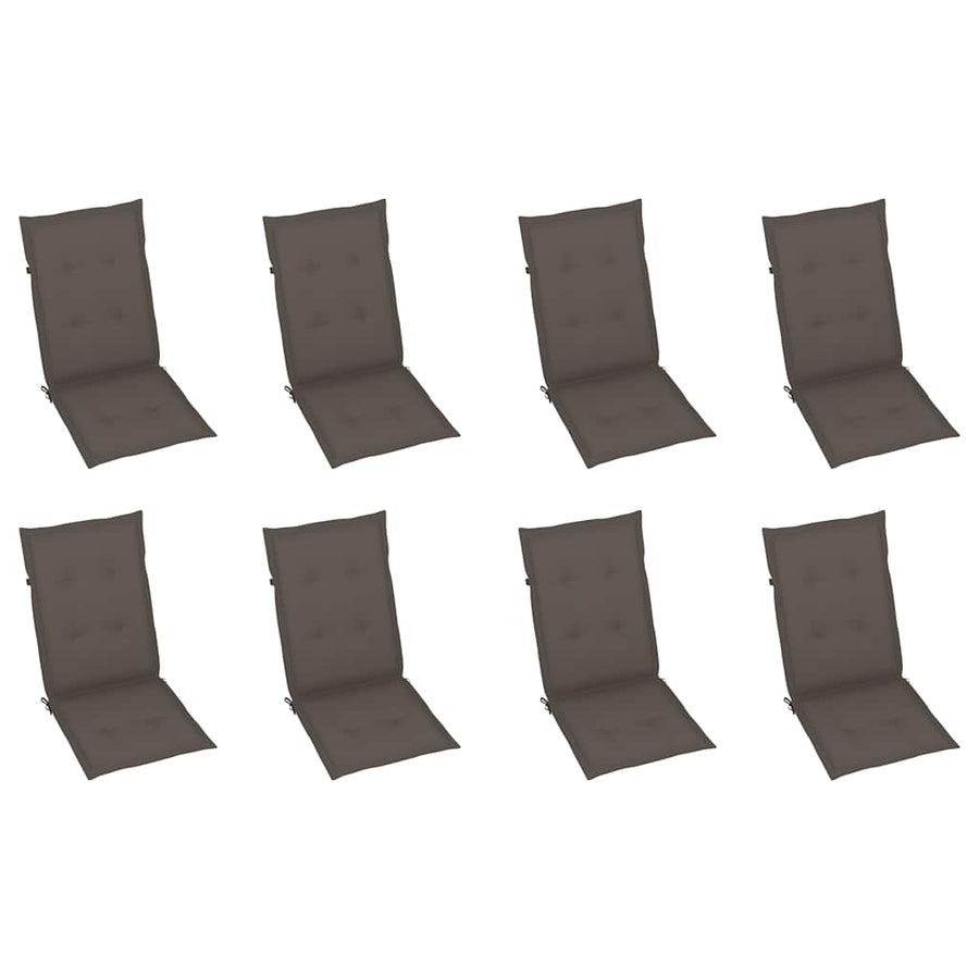 Reclining Folding Chairs with Cushions 8 pcs Solid Teak Wood