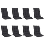 Reclining Folding Chairs with Cushions 8 pcs Solid Teak Wood