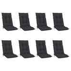 Reclining Folding Chairs with Cushions 8 pcs Solid Teak Wood
