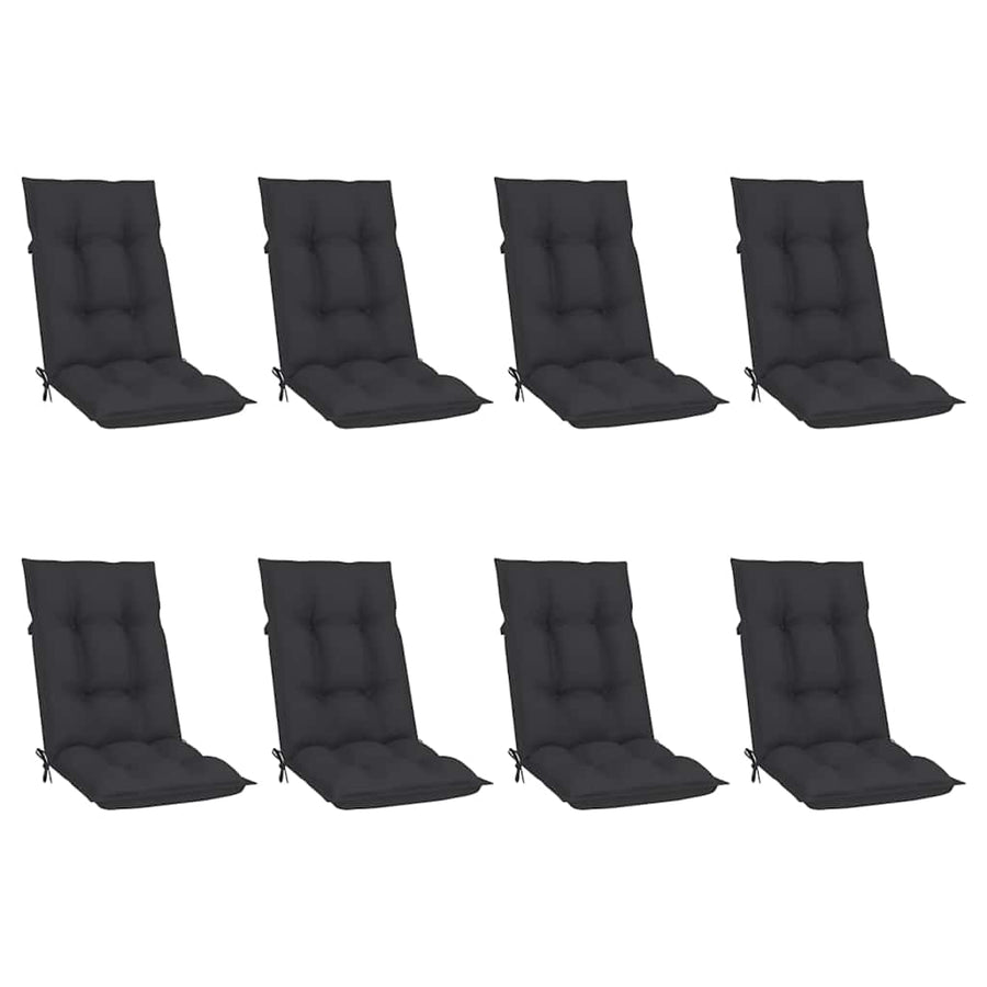 Reclining Folding Chairs with Cushions 8 pcs Solid Teak Wood