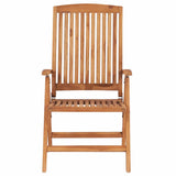 Reclining Folding Chairs with Cushions 8 pcs Solid Teak Wood - Top-Down View