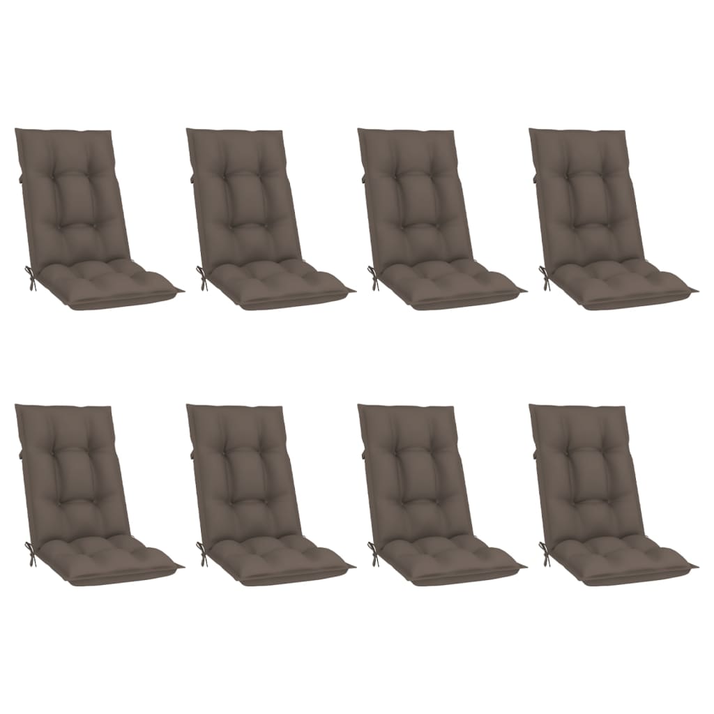 Reclining Folding Chairs with Cushions 8 pcs Solid Teak Wood