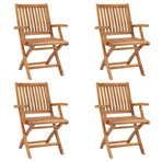 Folding Chairs 4 pcs Solid Teak Wood