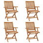 Folding Chairs 4 pcs Solid Teak Wood