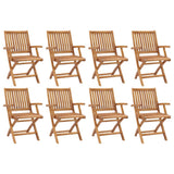 Folding Garden Chairs 8 pcs Solid Teak Wood