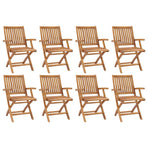 Folding Chairs 8 pcs Solid Teak Wood