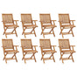 Folding Chairs 8 pcs Solid Teak Wood
