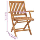 Folding Garden Chairs with Cushions 4 pcs Solid Teak Wood - Extra Image