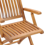 Folding Chairs with Cushions 4 pcs Solid Teak Wood
