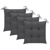 Folding Chairs with Cushions 4 pcs Solid Teak Wood - Rear View