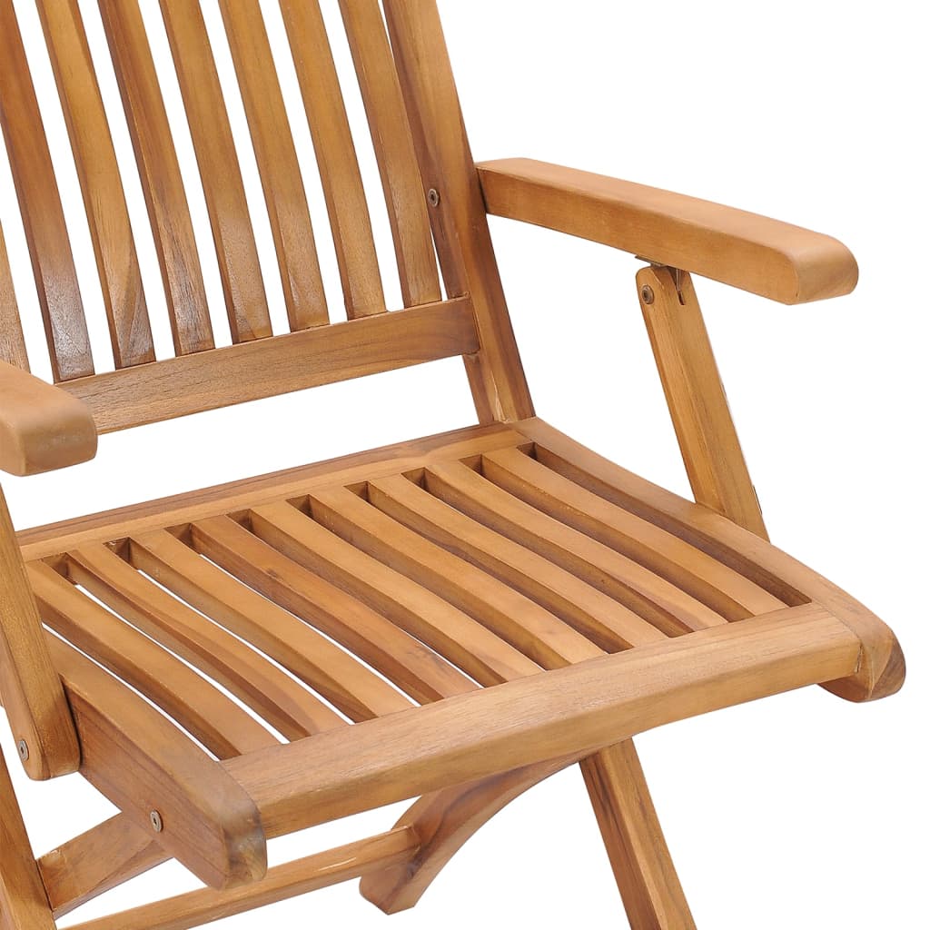 Folding Chairs with Cushions 4 pcs Solid Teak Wood