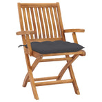 Folding Chairs with Cushions 6 pcs Solid Teak Wood