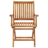 Folding Garden Chairs with Cushions 6 pcs Solid Teak Wood - Top-Down View