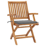 Folding Garden Chairs with Cushions 8 pcs Solid Teak Wood