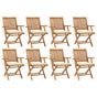 Folding Chairs with Cushions 8 pcs Solid Teak Wood