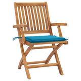 Folding Chairs with Cushions 8 pcs Solid Teak Wood