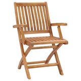 Folding Chairs with Cushions 8 pcs Solid Teak Wood - Side View