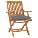 Folding Chairs with Cushions 8 pcs Solid Teak Wood